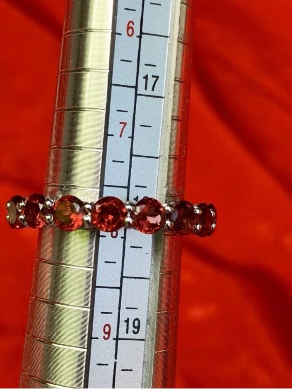 Judith Ripka Garnet Red Crystal Eternity Band - Picture 3 of 3